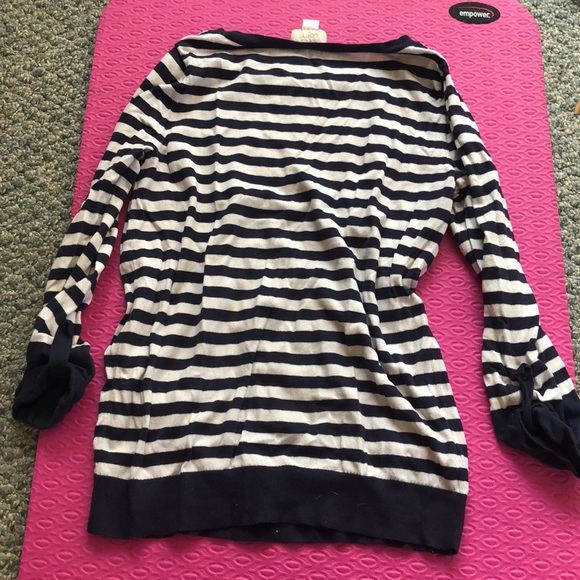 Loft pink & navy Bonjour 3/4 sleeve stripe Medium - Picture 4 of 4